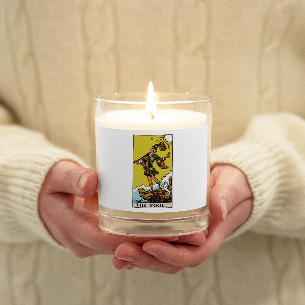 The Fool Tarot Card – Glass jar soy wax candle - Tarot Gifts