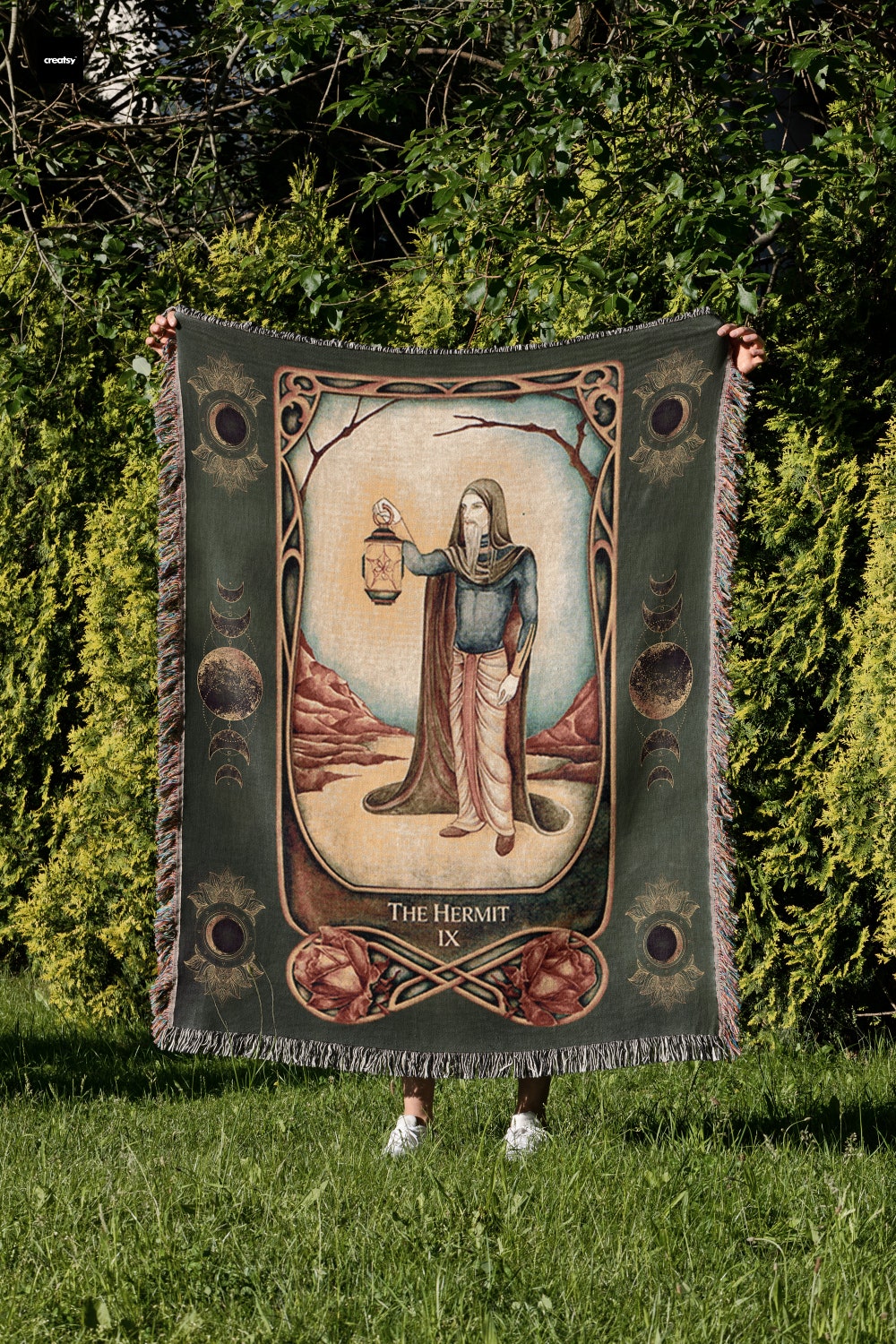 The Hermit Woven Tarot Blanket - Tarot Gifts