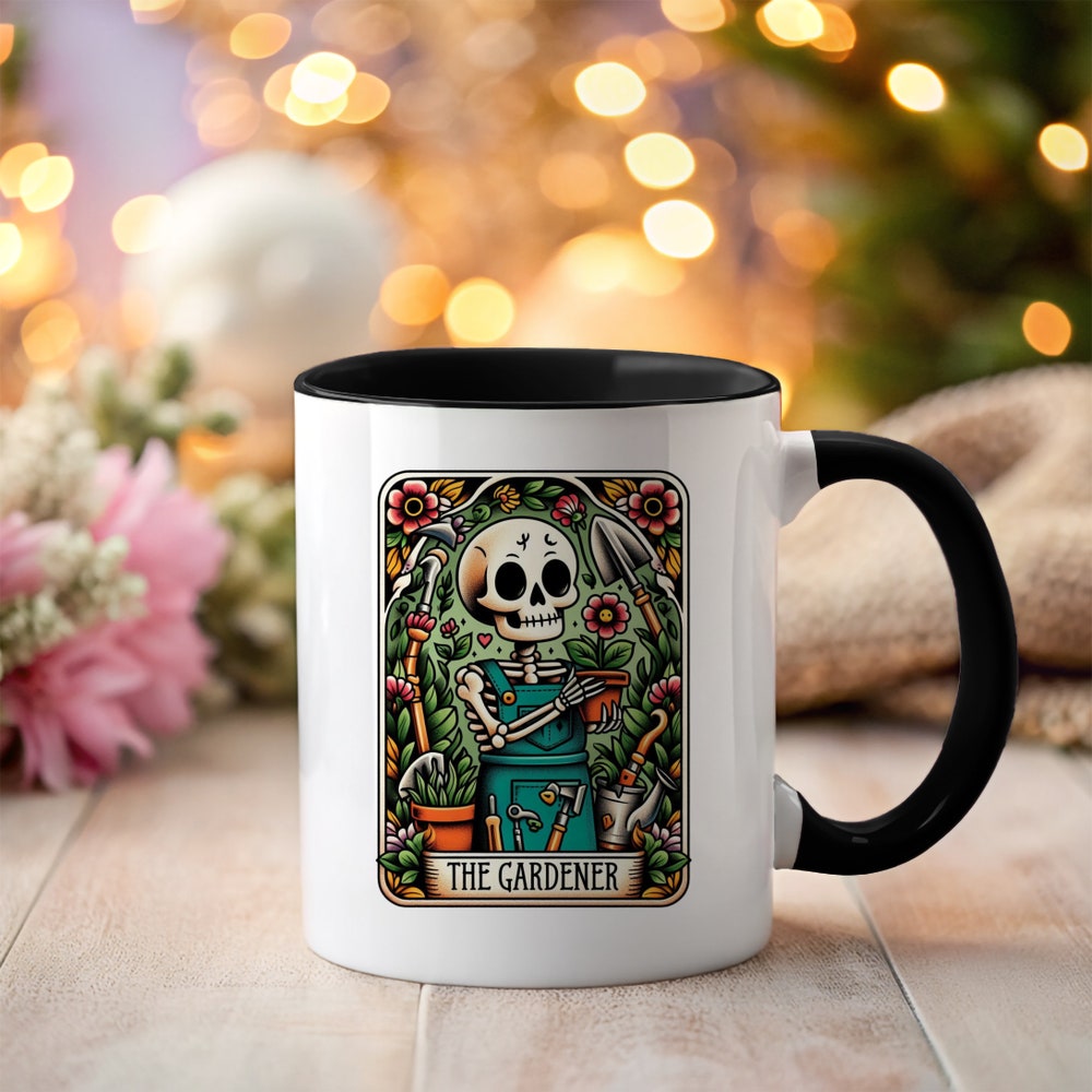 The Tarot gardener Tarot Card Accent Mug - Tarot Gifts